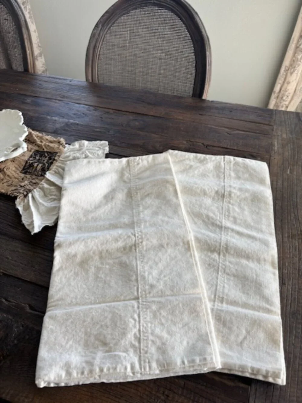 NEW Crate & Barrel King Ivory Linen pillowcases - REDUCED! Set of two.